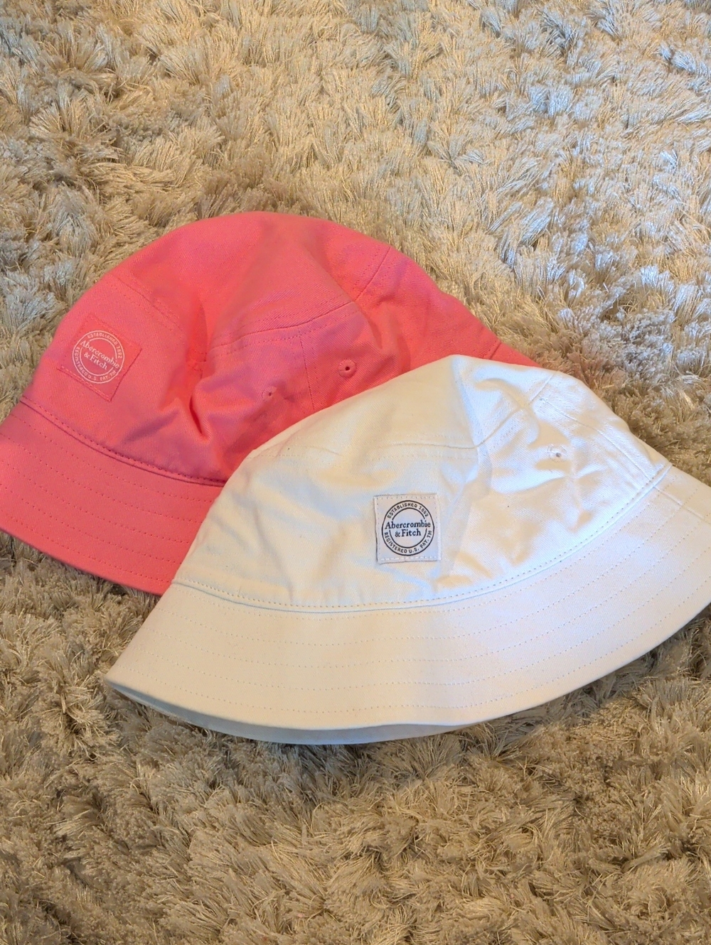 Abercrombie & Fitch Kids Pink and White Bucket Hats